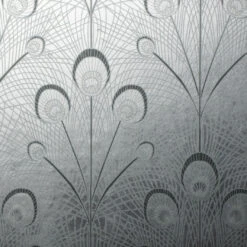 Peacock Feathers Silver Leaf Wallpaper(Peacock Feathers Silver Leaf Wallpaper D Pnad562)