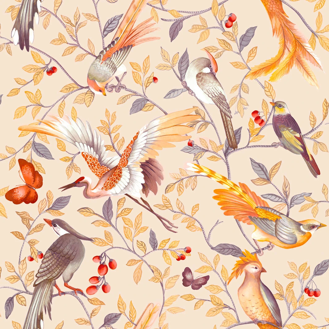 Aviary | Peel & Stick Wallpaper(Aviary peel stick wallpaper d psad759) Aviary | Peel & Stick Wallpaper(Aviary Peel Stick Wallpaper D Psad759) -Astek | Home Sales PSAD759 1 aviary AMBER