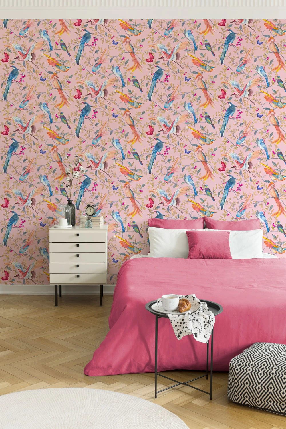 Aviary | Peel & Stick Wallpaper(Aviary peel stick wallpaper d psad759) Aviary | Peel & Stick Wallpaper(Aviary Peel Stick Wallpaper D Psad759) -Astek | Home Sales PSAD759 3 aviary ROSEQUARTZ install