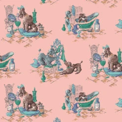 Pampered Pups | Peel & Stick Wallpaper(Pampered Pups Peel Stick Wallpaper D Psav369)