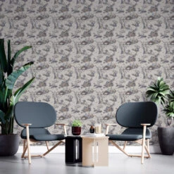 Flowerboy Toile Wallpaper | Peel & Stick Wallpaper(Flowerboy Toile Wallpaper Peel Stick Wallpaper D Pssk100) -Astek | Home Sales PSSK100 4 flowerboy toile GRAYMATTER install