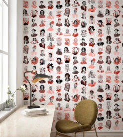 Iconographic | Peel & Stick Wallpaper(Iconographic Peel Stick Wallpaper D Pstc101) -Astek | Home Sales PSTC101 3 iconographic MONOCHROME install